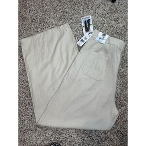 Rewash Linen Blend Wide Leg Pants Womens 5 Sand Beige Trouser NWT